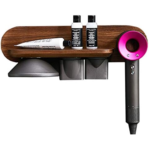 White Metal Wall Mounted Hair Accessory Organizer Caddy, Countertop Blow  Dryer and Flat Iron Holder