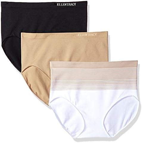 ELLEN TRACY Women's Breathable Seamless Hipster Fit Underwear 4-Pack  Multipack Panties - Solid and Leopard Jacquard