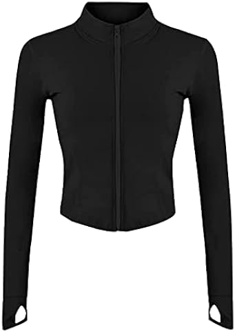CRZ YOGA Women's Brushed Full Zip Hoodie Jacket Sportswear Hooded Workout  Track Running Jacket with Zip Pockets