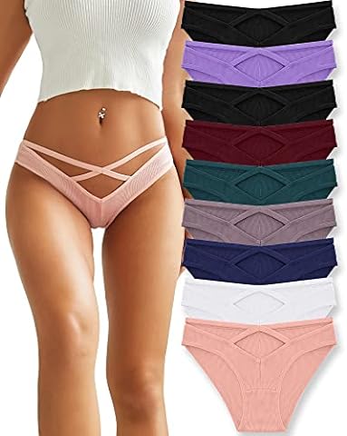 Womens Cotton Underwear Sexy Stretch Bikini Panties Low Rise