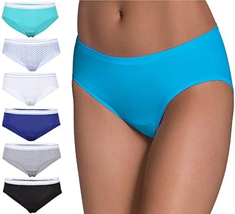 FINETOO Women's Seamless Bikini Panties Soft Stretch Invisibles Briefs No  Show Hipster Underwear cheeky XS-L 9 pack 