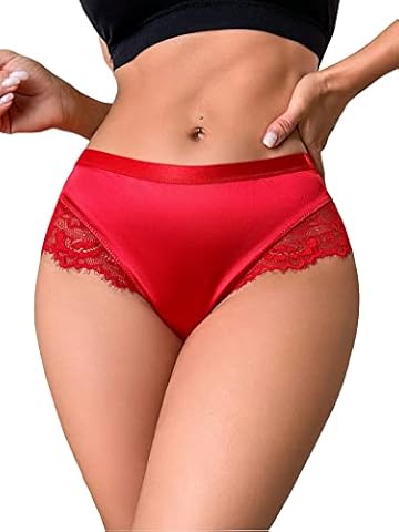 Women's Red Satin Panties - HiStylePicks