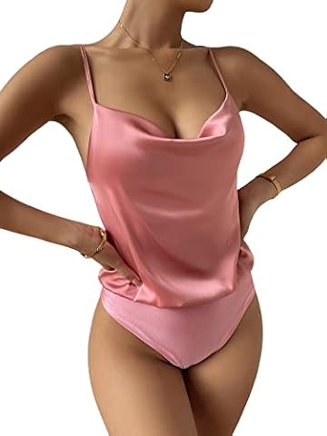 Milumia Women Sweetheart Neckline Bodysuit with Puff Sleeves Going Out  Satin Top