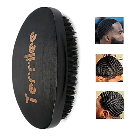 3pcs Silky Durag with Wave Brush for Men 360, Curved Medium/Hard Hair Brush  Kits,A