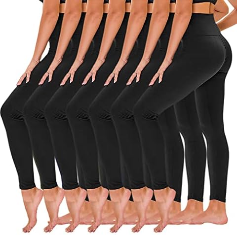 LMB Capri Leggings for Women Buttery Soft Polyester Fabric, Black White  2-Pack, XL - 3XL