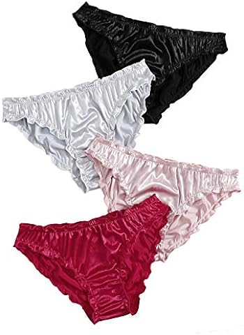 Barbra Lingerie Womens Silky Sexy Satin Bikini Panties S - Plus