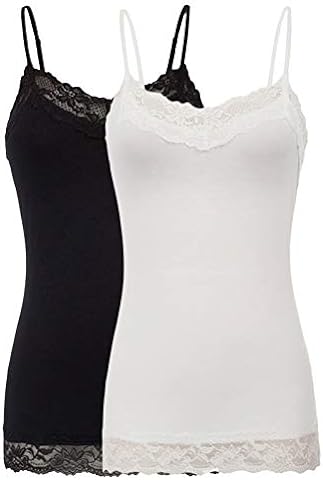 ROSYLINE Lace Camisoles for Women V Neck Cami Undershirt Adjustable  Spaghetti Strap Tank Top Black White Black Gray S