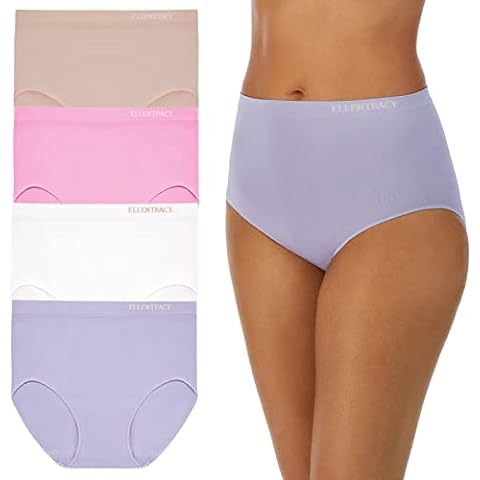 ELLEN TRACY Essentials Womens Seamless Briefs 4-Pack Panties